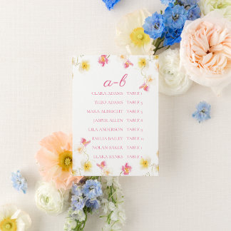Cartão de Assento de Casamento Floral Rosa Românti