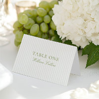 Cartão de Assento de Casamento Sofisticado Verde S