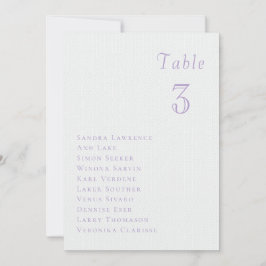 Cartão de Assento de Mesa de Casamento Floral Lilá