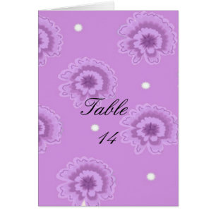 Cartão de Assento de Mesa Floral Roxo