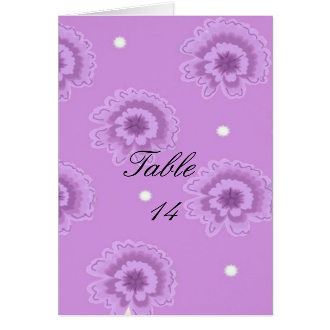 Cartão de Assento de Mesa Floral Roxo (Frente)