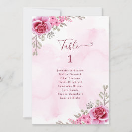 Cartão de Assento de Noiva Floral Minimalista em O