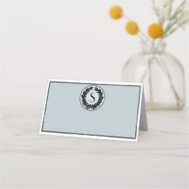 Cartão de Assento Dobrado de Casamento Monograma