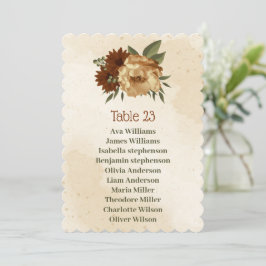 cartão de assentos florais russo de terracotta