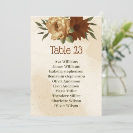 cartão de assentos florais russo de terracotta