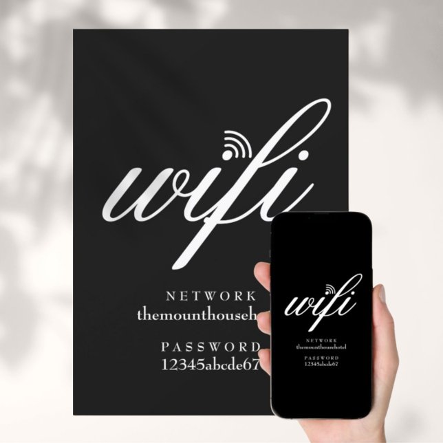 Cartão de Assinatura de Rede e Senha Wifi (Wifi Network and Password Sign Card)