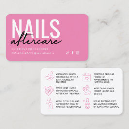 Cartão de assistência para Unhas rosa e preta