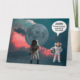 Cartão de Astronauta Space Birthday