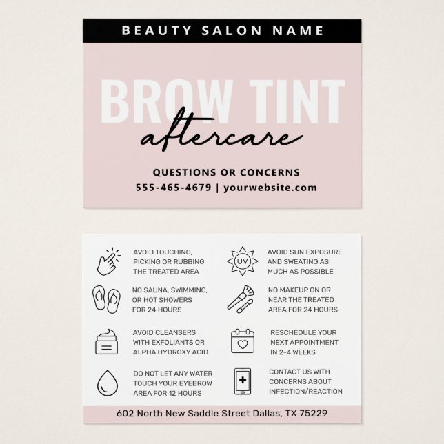 Cartão de Aterrissagem com Tint Rosa Rosa Pastel M (Frente & Verso)