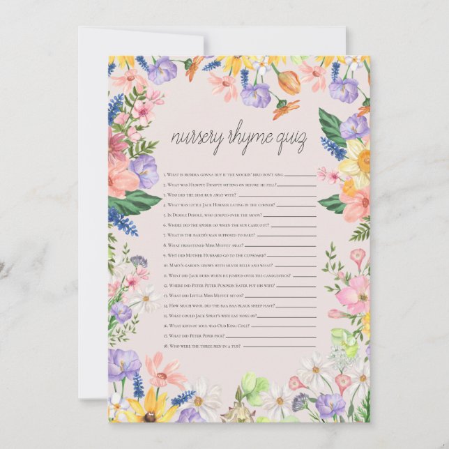 Cartão de Atividades de Chá de fraldas de Jogo Rhy (Frente)