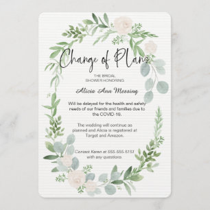 Cartão de Atraso do Chá de panela de Planos