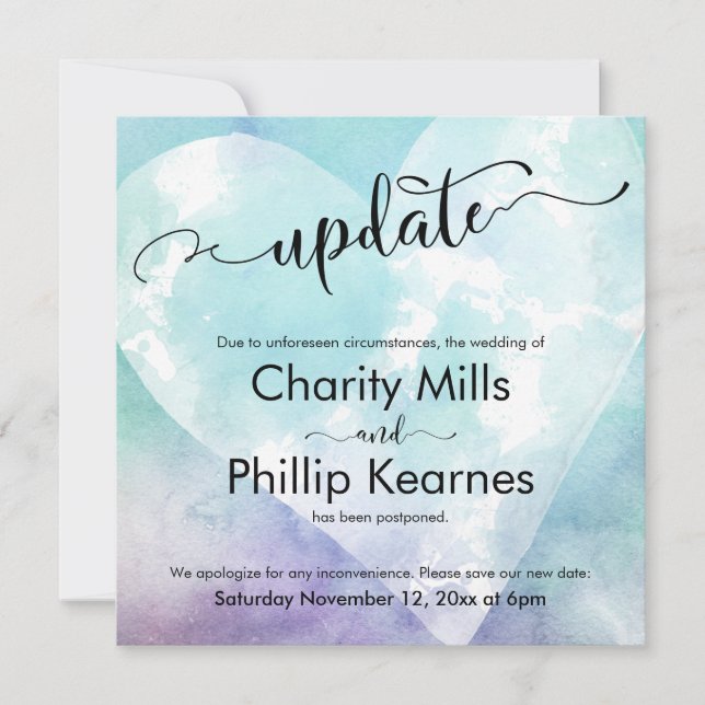 Cartão de Atuação de Casamento Pós-Púrpura Heart A (Frente)