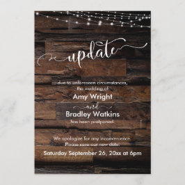 Cartão de Atualização de Casamento Adiado com Luze