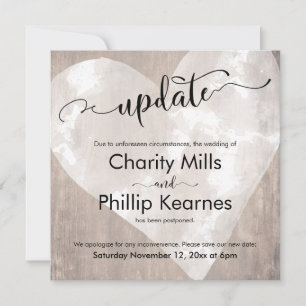 Cartão de Atualização de Casamento Adiado para Cor