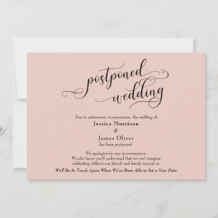 Cartão de Atualização de Casamento Adiado Pink-Blu