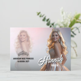 Cartão de Autógrafo de Concurso Pink Ombre com Fot