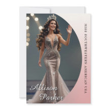 Cartão de Autógrafo de Concurso Pink Ombre Pageant
