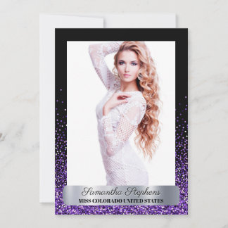 Cartão de Autógrafo de Concurso Purple Glitz Shimm