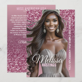 Cartão de Autógrafo de Desfile Rose Gold Sparkle P