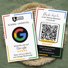 Cartão de avaliação do Google com cartão de visita
