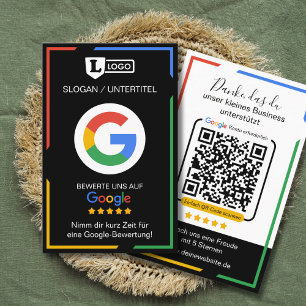 Cartão de avaliação Google com cartão de visita co