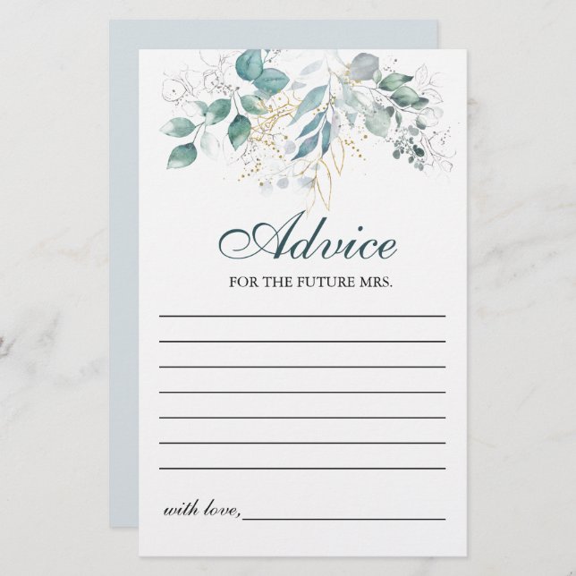 Cartão de Aviso de Aquarela (Frente/Verso)