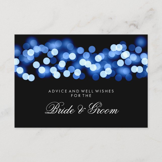 Cartão de Aviso de Casamento Blue Hollywood Glam (Frente)