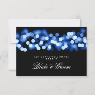 Cartão de Aviso de Casamento Blue Hollywood Glam