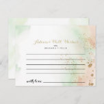 Cartão de Aviso de Casamento Confetti Dourado de A<br><div class="desc">Este cartão de conselho de casamento de confete de ouro aquarela é perfeito para um casamento rústico. O design apresenta um fundo cor-de-água rosa, verde e branco com abertura de confete com brilho dourado. Estas cartas são perfeitas para um casamento, chá de panela, chá de fraldas, festa de formatura e...</div>