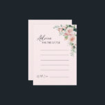 Cartão de Aviso de Casamento Cor-de-Rosa Blush<br><div class="desc">Este design de cartão de conselho de casamento cor-de-rosa-esbranquiçado apresenta belos fundos clássicos chic de cor-de-rosa pastel e azul marinho com simples tipografia moderna e caligrafia elegante para definir um tom sofisticado para qualquer estilo de evento. Cada produto é embelezado com rosas rosas rosadas e escamosas, cor-de-rosa, bem como fitas...</div>