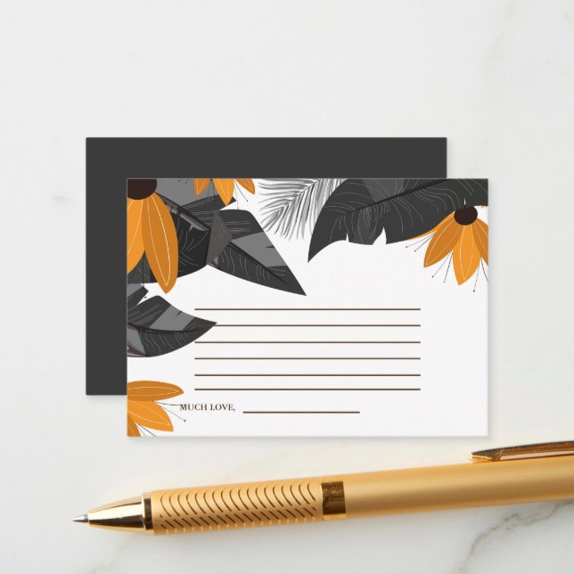 Cartão de Aviso de Casamento de Flor Selvagem Colo (Frente/Verso In Situ)