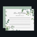 Cartão de Aviso de Casamento de Foliage do Script<br><div class="desc">Este cartão de conselho de casamento de foliagem de escrita de caligrafia é perfeito para um casamento moderno. O design apresenta galhos e folhas botânicas elegantes e desenhadas a aquarela, desenhadas à mão, em belos buquês e padrões geométricos. Estas cartas são perfeitas para um casamento, chá de panela, chá de...</div>