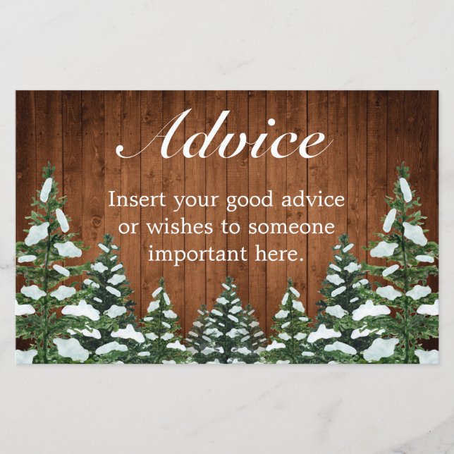 Cartão de Aviso de Casamento de Madeira e Floresta (Frente)