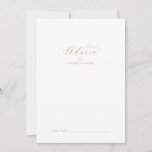 Cartão de Aviso de Casamento de Script Dourado Ele<br><div class="desc">Este cartão de conselho de casamento elegante com guião de ouro é perfeito para um casamento simples e pode ser usado para qualquer evento. O ouro minimalista e o design branco apresentam tipografia romântica rico com estilo de vidro moderno. Personalizável em qualquer cor. Mantenha o design mínimo e a classe,...</div>