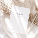 Cartão de Aviso de Casamento de Script Moderno Sil<br><div class="desc">Este moderno cartão de conselho de casamento de prata é perfeito para um casamento minimalista e pode ser usado para qualquer evento. A simples design de cinza de cor prateada apresenta uma tipografia industrial única, com estilo 'boho' moderno. Personalizável em qualquer cor. Mantenha o design mínimo e elegante, como está,...</div>