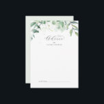 Cartão de Aviso de Casamento Elegante<br><div class="desc">Este cartão elegante de casamento verde é perfeito para um casamento simples e pode ser usado para qualquer evento. O moderno elegante design apresenta uma disposição botânica natural de eucalipto, folhas e plantas com um sutil sotaque de hortelã verde-aquarela. Esses cartões de aviso podem ser usados como alternativo de guia...</div>