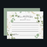 Cartão de Aviso de Casamento Eucalyptus Dourado Co<br><div class="desc">Este cartão de conselho de casamento de eucalipto, confete de ouro, é perfeito para um casamento rústico. O design apresenta uma folhagem verde de aqualyptus com dourado confetti. Estas cartas são perfeitas para um casamento, chá de panela, chá de fraldas, festa de formatura e muito mais. Personalize as cartas com...</div>