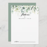 Cartão de Aviso de Casamento Eucalyptus Greenery<br><div class="desc">Este cartão de conselho de casamento de eucalipto-água verde é perfeito para um casamento rústico. Este design artístico apresenta uma cor aquosa, desenhada à mão, uma folhagem verde de eucalipto, inspiradora beleza natural. Estas cartas são perfeitas para um casamento, chá de panela, chá de fraldas, festa de formatura e muito...</div>