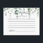 Cartão de Aviso de Casamento Eucalyptus Minimalist<br><div class="desc">Este cartão de conselho de casamento de eucalipto minimalista elegante é perfeito para um casamento moderno. A design apresenta galhos e folhas botânicas elegantes e desenhadas a aquarela e desenhadas à mão. Estas cartas são perfeitas para um casamento, chá de panela, chá de fraldas, festa de formatura e muito mais....</div>