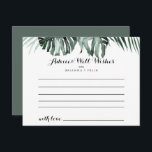 Cartão de Aviso de Casamento Floral Branco Tropica<br><div class="desc">Este cartão de conselho floral verde tropical é perfeito para um casamento rústico. A design apresenta palmeiras verdes folhas buquês com flores brancas adoráveis. Estas cartas são perfeitas para um casamento, chá de panela, chá de fraldas, festa de formatura e muito mais. Personalize as cartas com os nomes da noiva...</div>