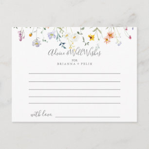 Cartão de Aviso de Casamento Floral Multicolor Wil