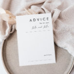 Cartão de Aviso de Casamento Minimalista Moderno<br><div class="desc">Este cartão de conselho minimalista moderno é perfeito para o seu casamento clássico. Seu design simples, único e abstrato, acompanhado de um roteiro mínimo contemporâneo e de uma paleta de cores brancas e pretas dá a este produto uma sensação de luxo formal elegante enquanto permanece simplista, boêmica. Mantenha-o como está...</div>