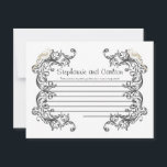 Cartão de Aviso de Casamento Preto/Branco<br><div class="desc">Estas adoráveis Cartas de Aconselhamento Escrito são a adição perfeita a qualquer casamento. Basta entregar estas cartas aos seus convidados, juntamente com canetas Sharpie de ponta fina. Seus hóspedes podem anotar qualquer conselho que tenham para a nova noiva e noiva. Estas são impressas com tamanho de 4, 25" x 5,...</div>