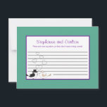 Cartão de Aviso de Casamento Roxo/Teal<br><div class="desc">Estas adoráveis Cartas de Aconselhamento Escrito são a adição perfeita a qualquer casamento. Basta entregar estas cartas aos seus convidados, juntamente com canetas Sharpie de ponta fina. Seus hóspedes podem anotar qualquer conselho que tenham para a nova noiva e noiva. Estas são impressas com tamanho de 4, 25" x 5,...</div>