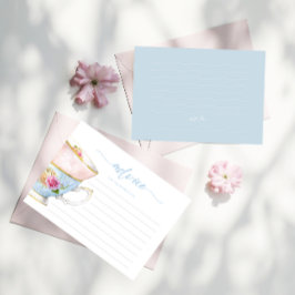 Cartão de Aviso de Chá Bridal de Flor Elegante