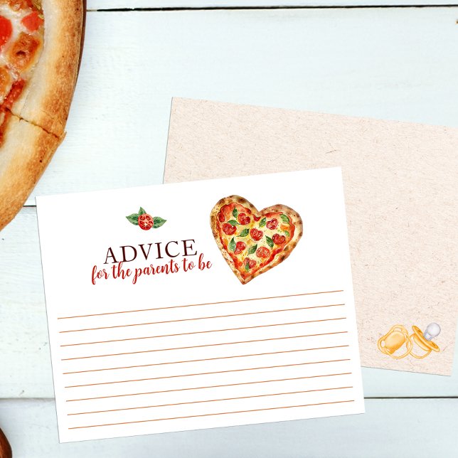 Cartão de Aviso de Chá de fraldas de Pizza - Guard (Advice card - Baby Shower Activity)