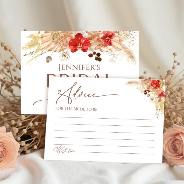 Cartão de Aviso de Chá de panela Floral Terracotta (Criador carregado)