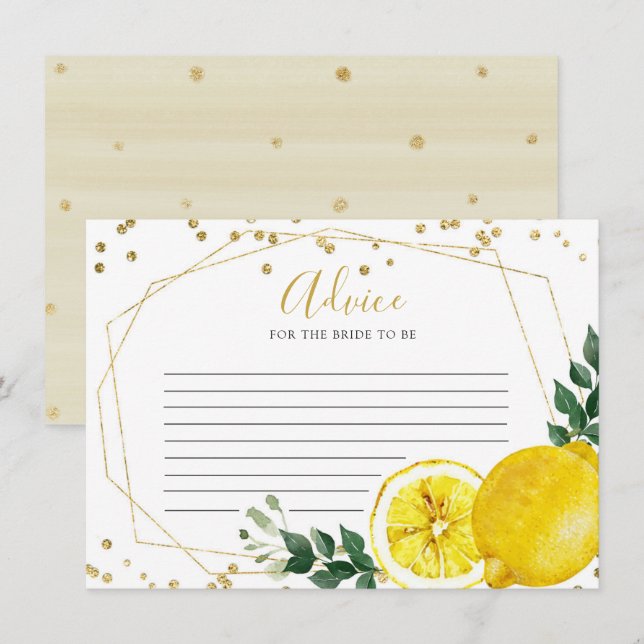 Cartão de Aviso de Compressão Principal de Limão (Frente/Verso)