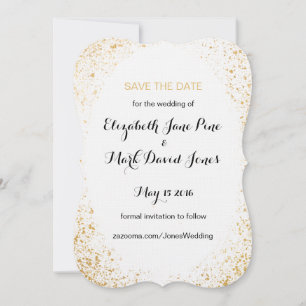 cartão de aviso de data de casamento 'Gold Leaf Sp