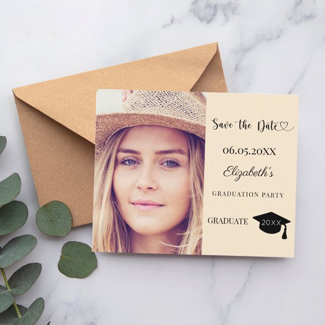 cartão de aviso de data para festa de formatura co (Criador carregado)